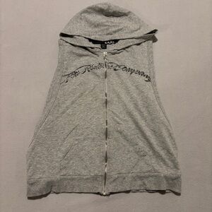 Fox‎ Riders Company Hoodie Size Small Gray Sleeveless Full Zip Gym Workout